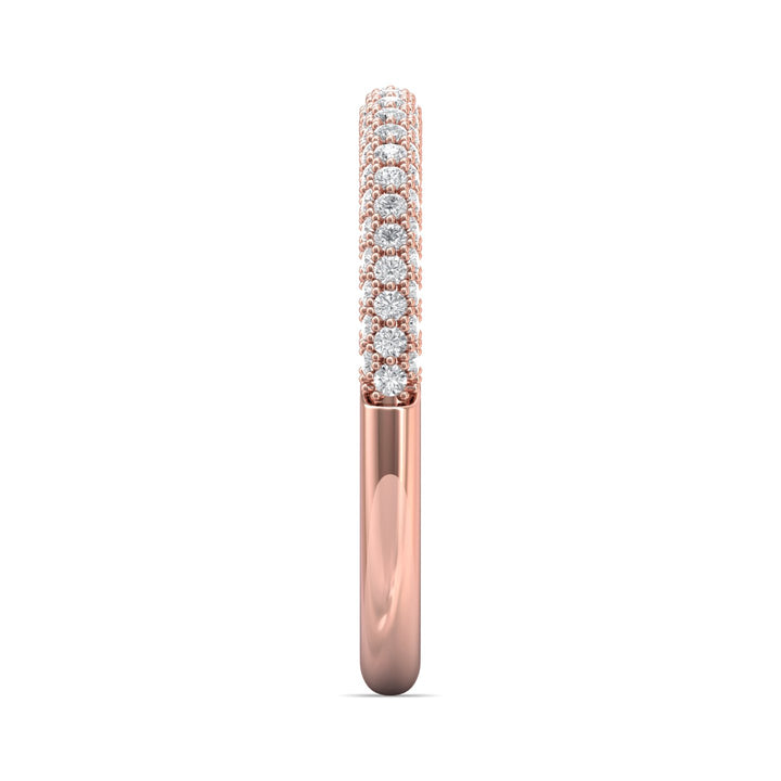 14K Gold Pink Micropave Wedding Band from the Micropave collection - DWBM6-.35_14KP