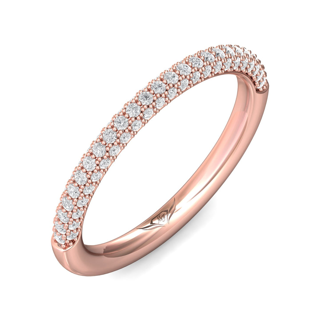 14K Gold Pink Micropave Wedding Band from the Micropave collection - DWBM6-.35_14KP