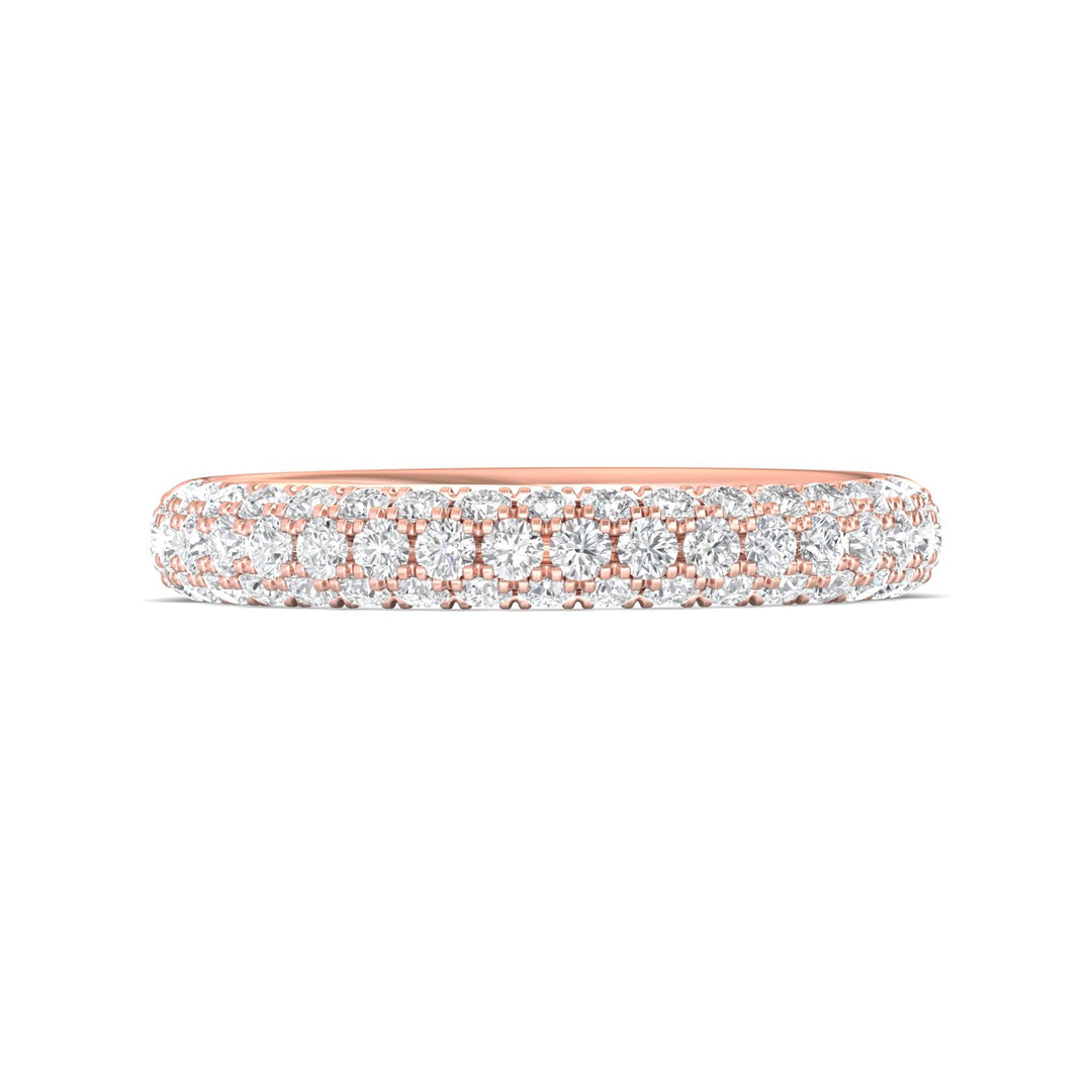 14K Gold Pink Micropave Wedding Band from the Micropave collection - DWBM6-1.00_14KP