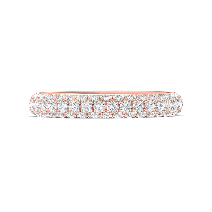 18K Gold Pink Micropave Wedding Band from the Micropave collection - DWBM6-1.00_18KP