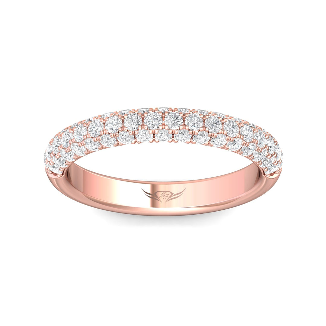 18K Gold Pink Micropave Wedding Band from the Micropave collection - DWBM6-1.00_18KP