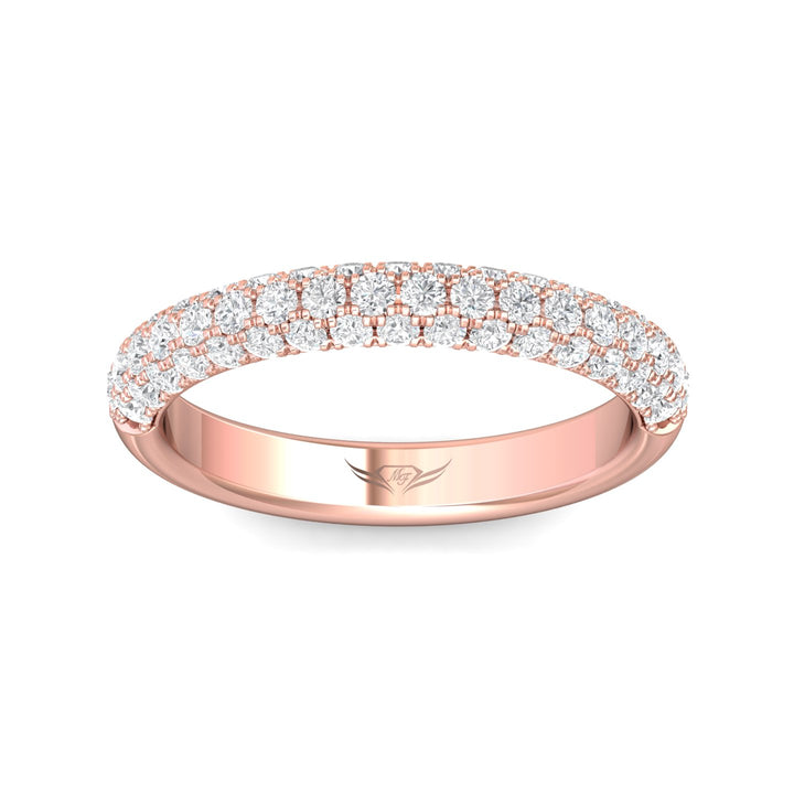 18K Gold Pink Micropave Wedding Band from the Micropave collection - DWBM6-1.00_18KP