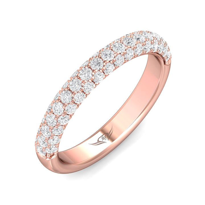 14K Gold Pink Micropave Wedding Band from the Micropave collection - DWBM6-1.00_14KP