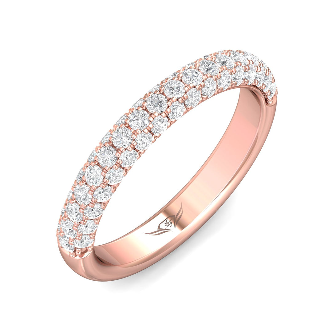 18K Gold Pink Micropave Wedding Band from the Micropave collection - DWBM6-1.00_18KP