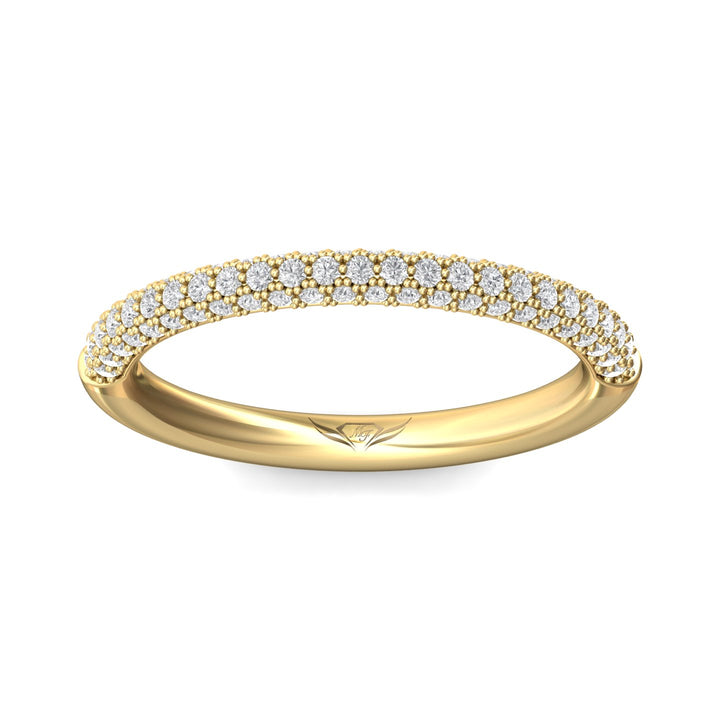 14K Gold Yellow Micropave Wedding Band from the Micropave collection - DWBM6-.35_14KY
