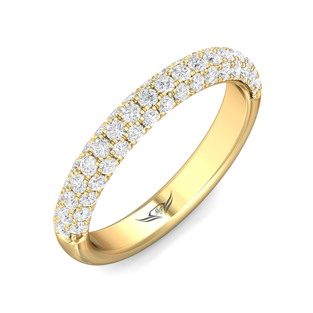 14K Gold Yellow Micropave Wedding Band from the Micropave collection - DWBM6-1.00_14KY