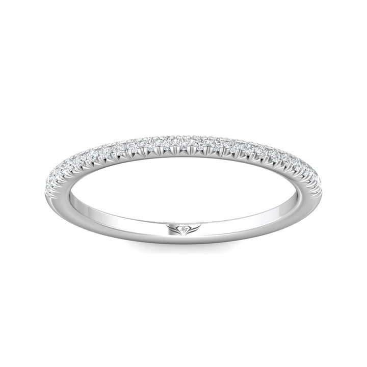 18K Gold White Micropave Wedding Band from the Micropave collection - DWBM8-.15_18KW