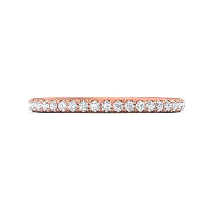 14K Gold Pink Micropave Wedding Band from the Micropave collection - DWBM8-.25-1_14KP