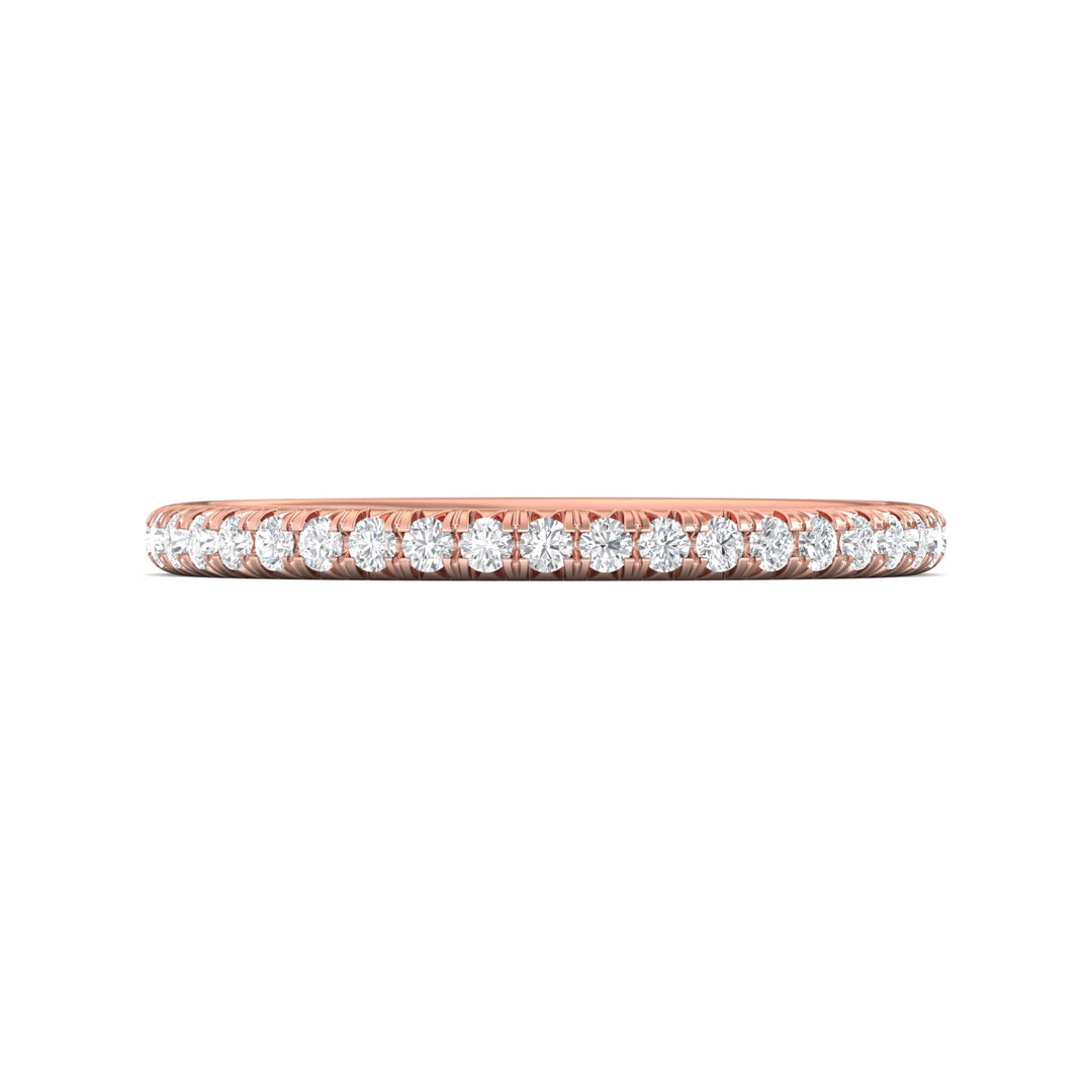 18K Gold Pink Micropave Wedding Band from the Micropave collection - DWBM8-.25-1_18KP