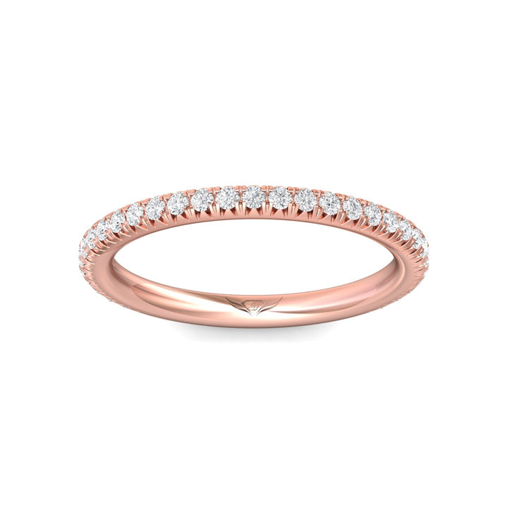 14K Gold Pink Micropave Wedding Band from the Micropave collection - DWBM8-.25-1_14KP