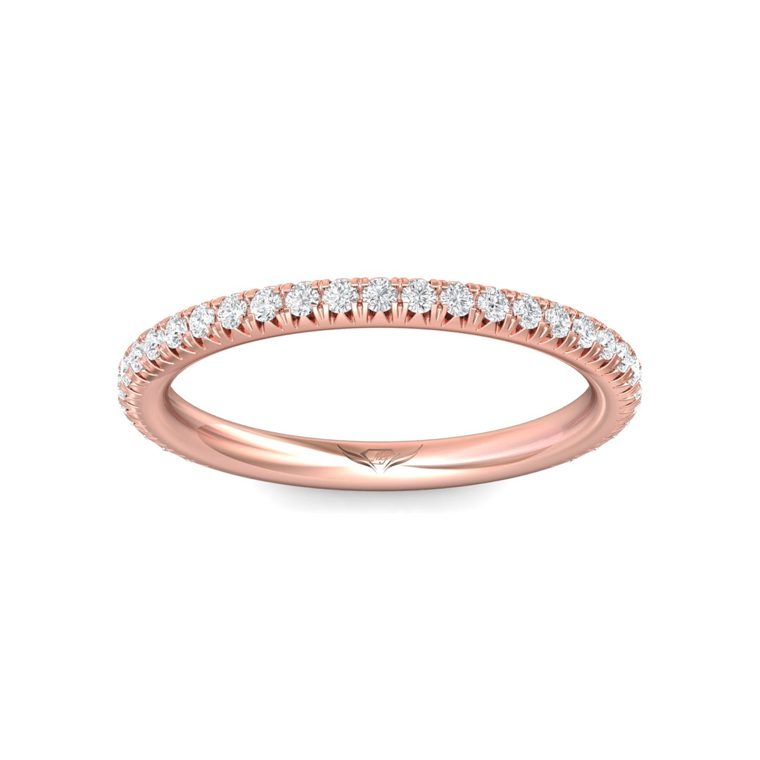 18K Gold Pink Micropave Wedding Band from the Micropave collection - DWBM8-.25-1_18KP