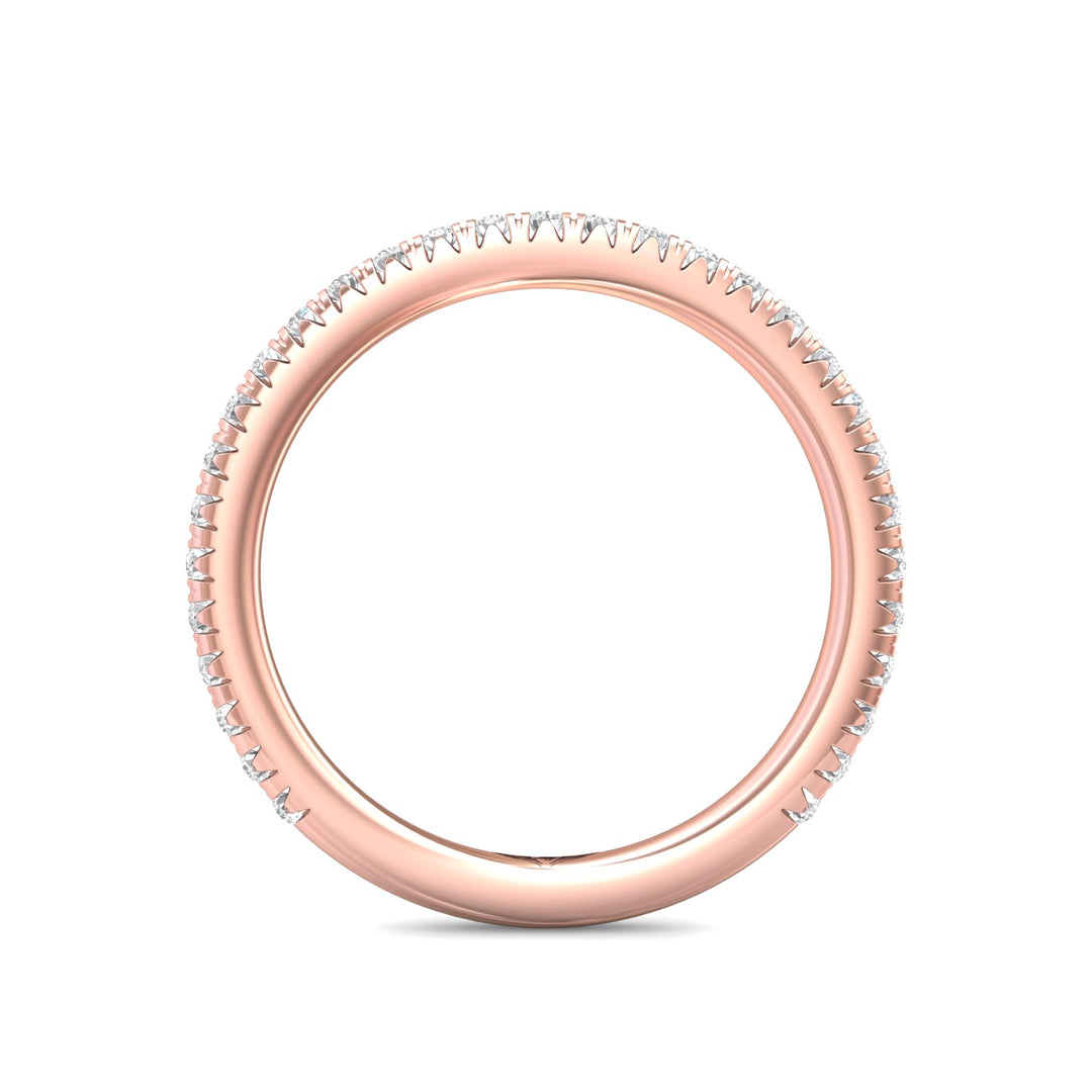 14K Gold Pink Micropave Wedding Band from the Micropave collection - DWBM8-.25-1_14KP