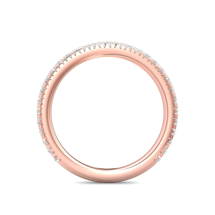 18K Gold Pink Micropave Wedding Band from the Micropave collection - DWBM8-.25-1_18KP