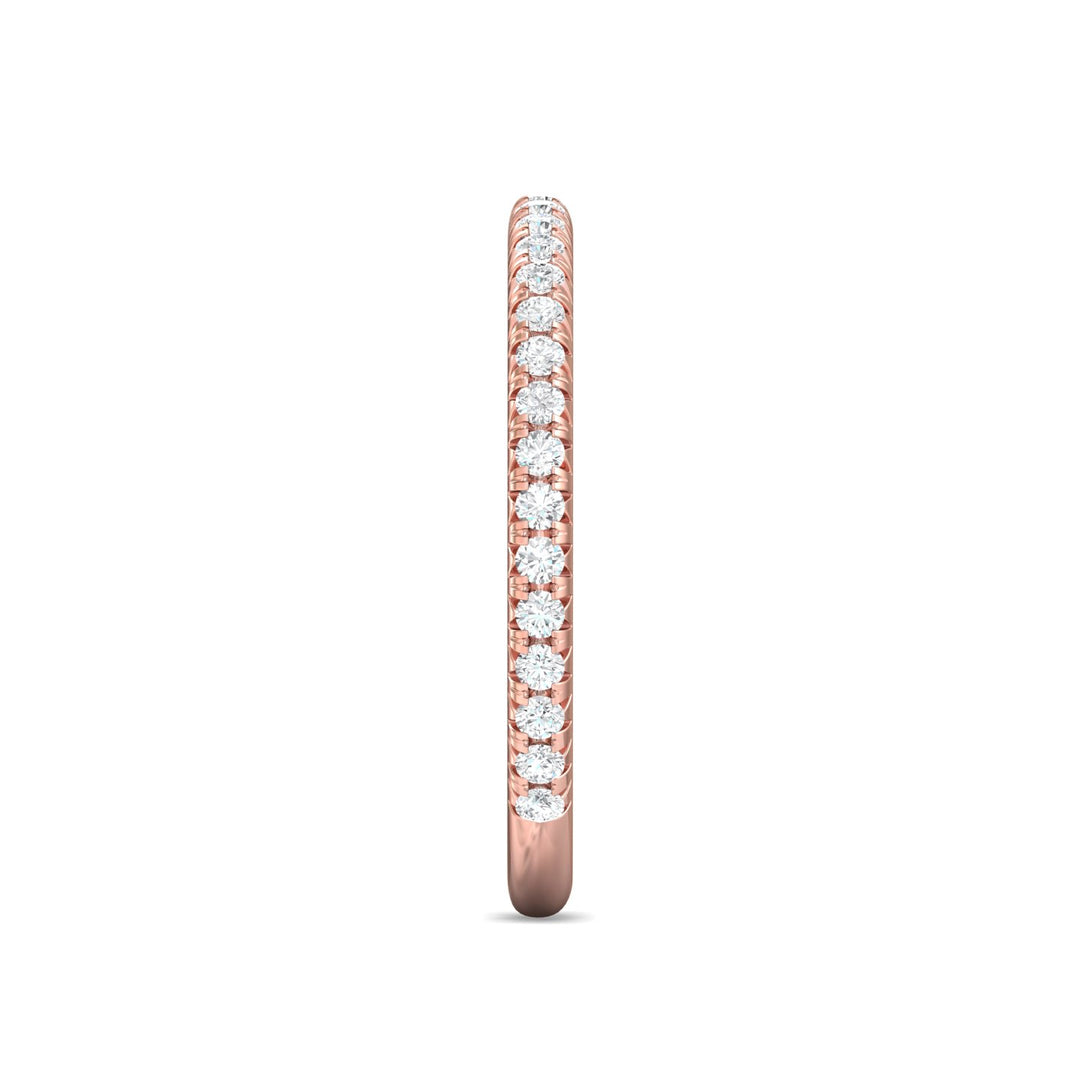 18K Gold Pink Micropave Wedding Band from the Micropave collection - DWBM8-.25-1_18KP