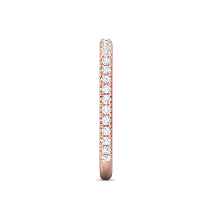 18K Gold Pink Micropave Wedding Band from the Micropave collection - DWBM8-.25-1_18KP