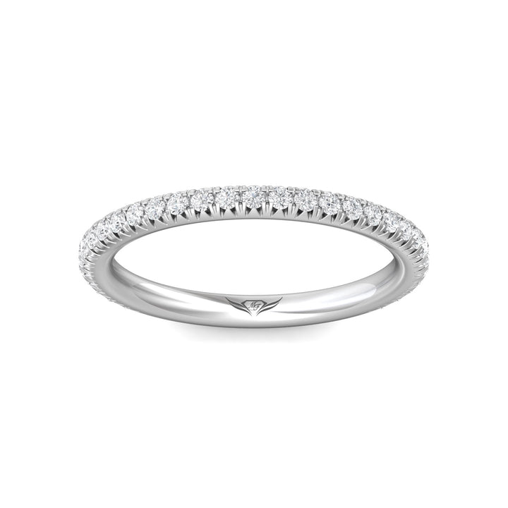 18K Gold White Micropave Wedding Band from the Micropave collection - DWBM8-.25-1_18KW