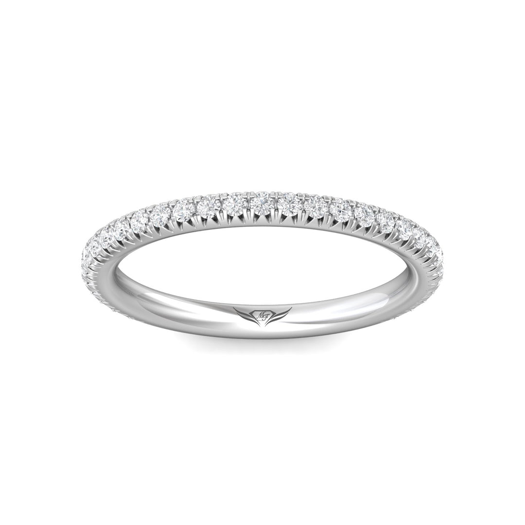 14K Gold White Micropave Wedding Band from the Micropave collection - DWBM8-.25-1_14KW
