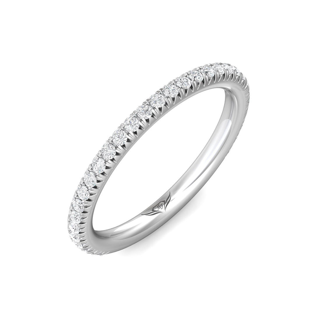 Platinum White Micropave Wedding Band from the Micropave collection - DWBM8-.25-1_PlatW