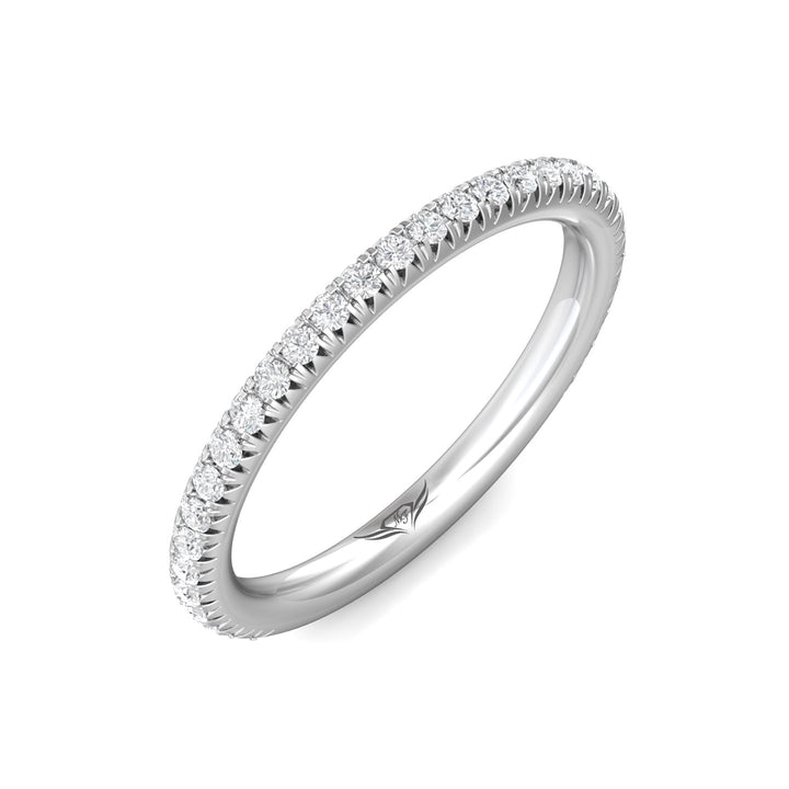 Platinum White Micropave Wedding Band from the Micropave collection - DWBM8-.25-1_PlatW