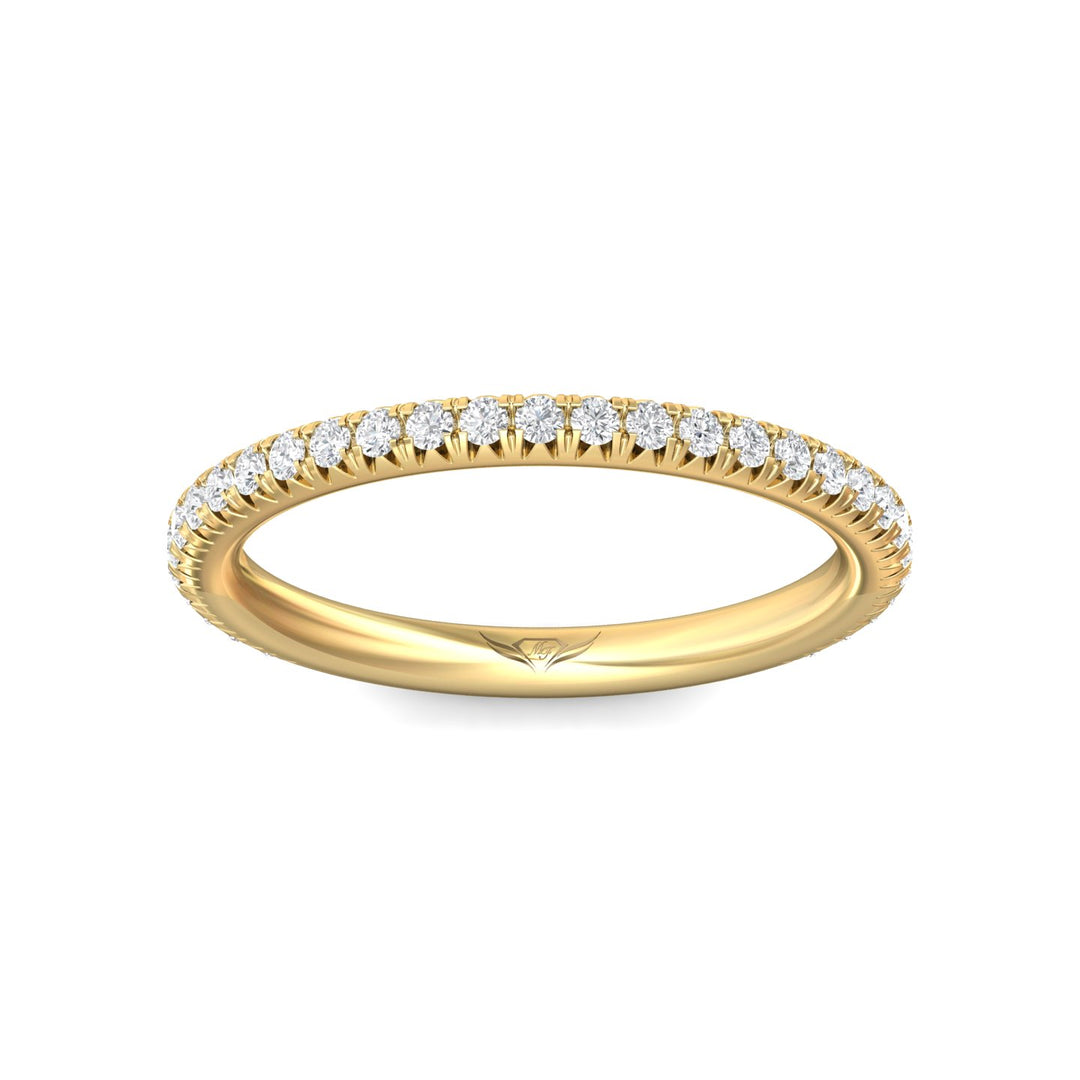 18K Gold Yellow Micropave Wedding Band from the Micropave collection - DWBM8-.25-1_18KY