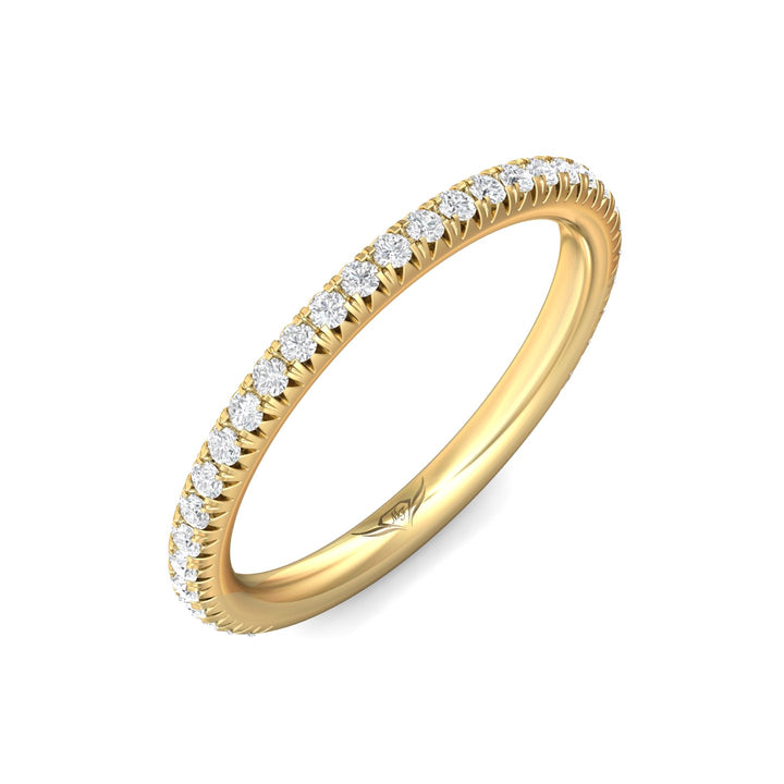 14K Gold Yellow Micropave Wedding Band from the Micropave collection - DWBM8-.25-1_14KY