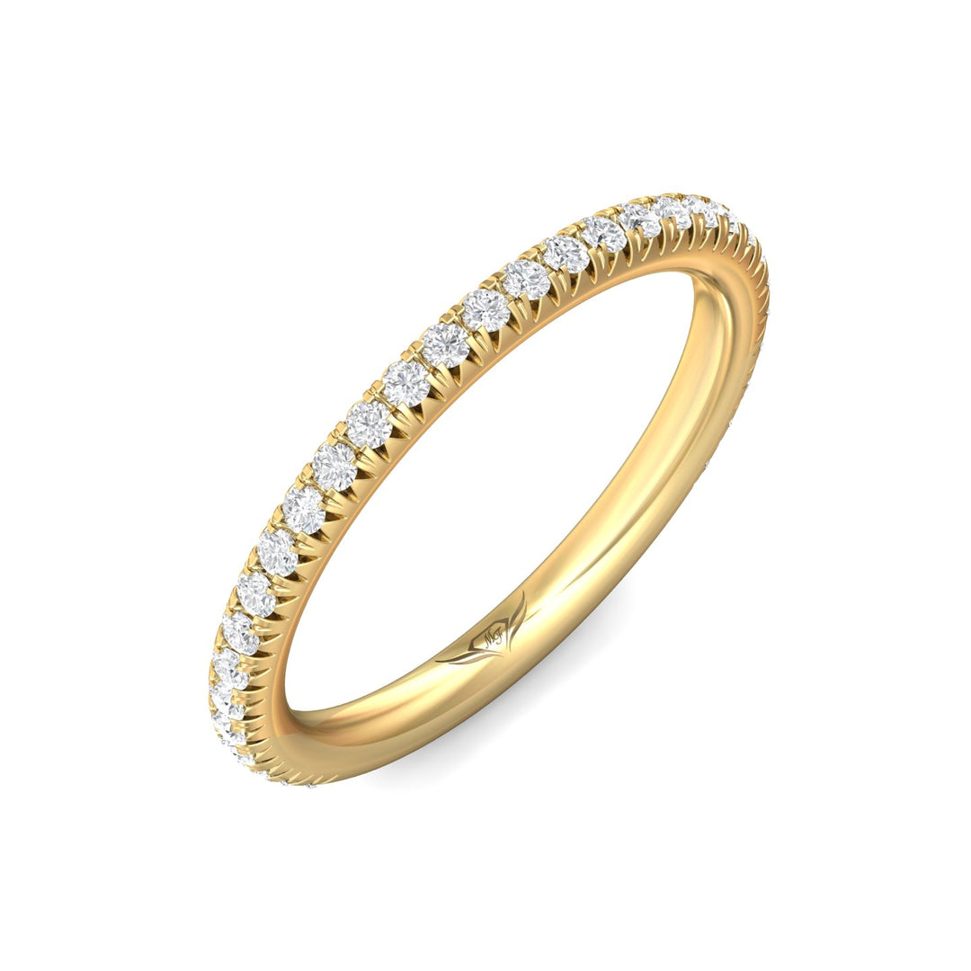 18K Gold Yellow Micropave Wedding Band from the Micropave collection - DWBM8-.25-1_18KY