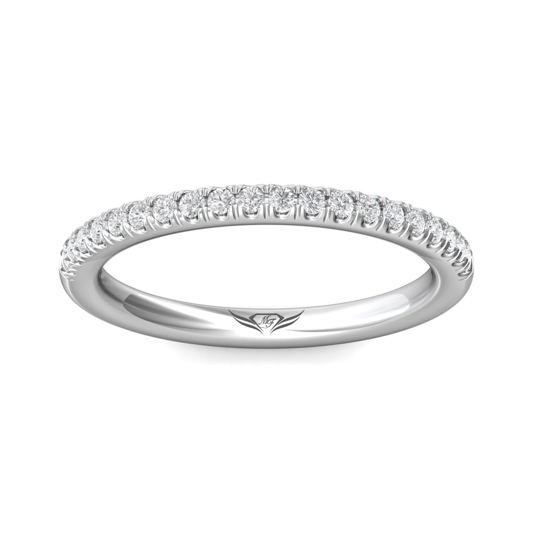 14K Gold White Micropave Wedding Band from the Micropave collection - DWBM8-.25_14KW
