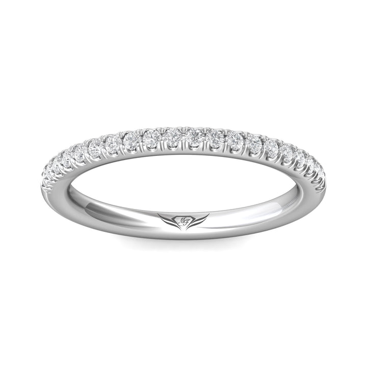 18K Gold White Micropave Wedding Band from the Micropave collection - DWBM8-.25_18KW