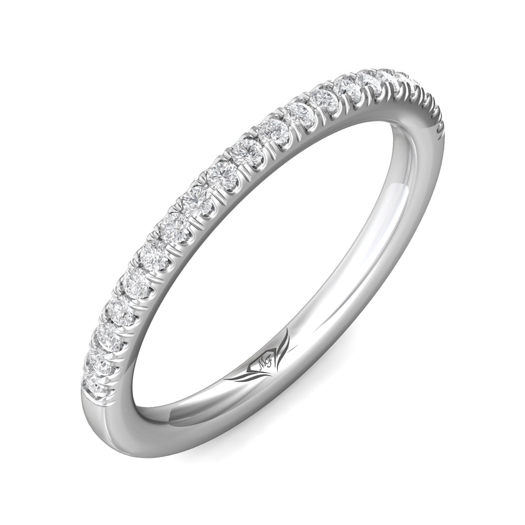 18K Gold White Micropave Wedding Band from the Micropave collection - DWBM8-.25_18KW