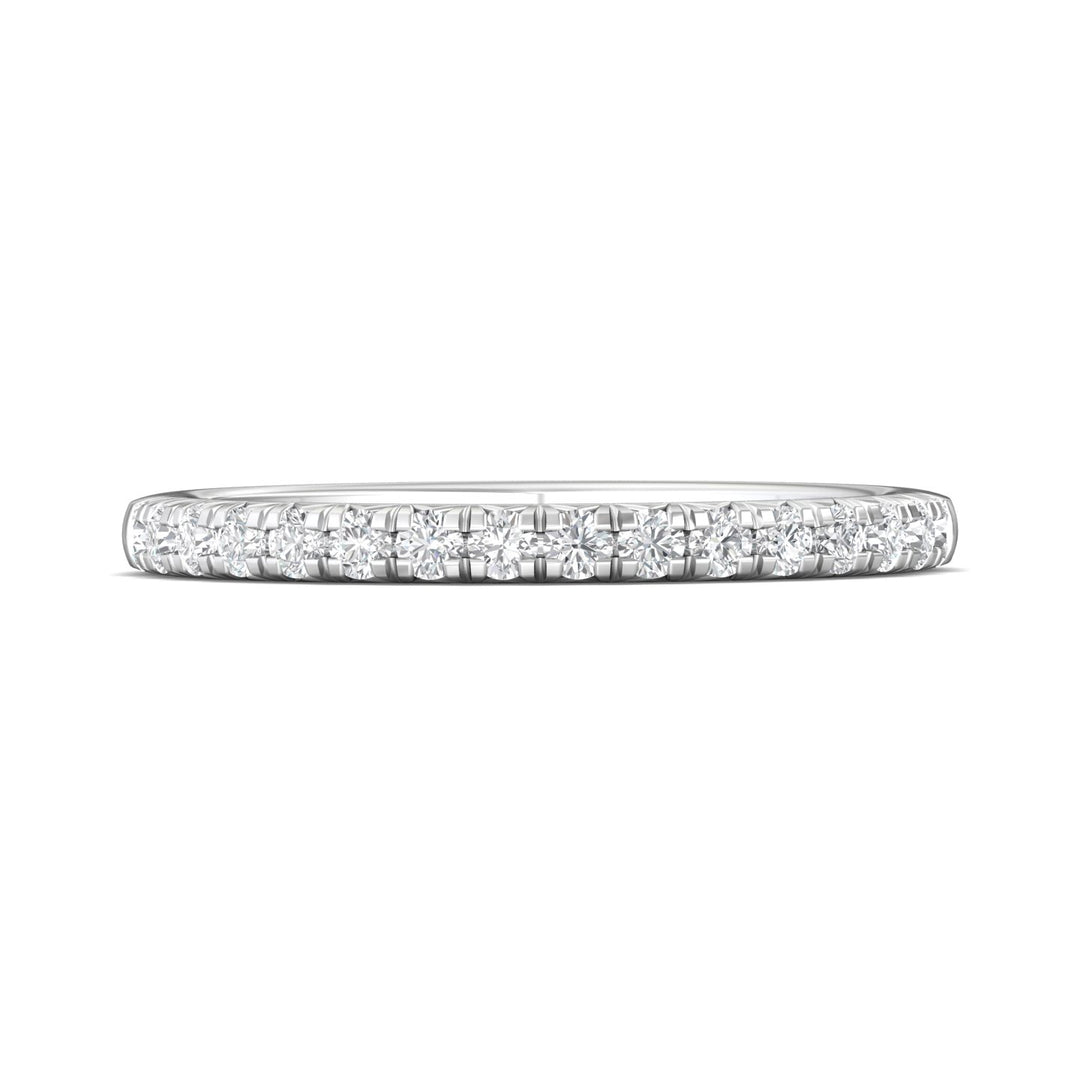 14K Gold White Micropave Wedding Band from the Micropave collection - DWBM8-.35_14KW