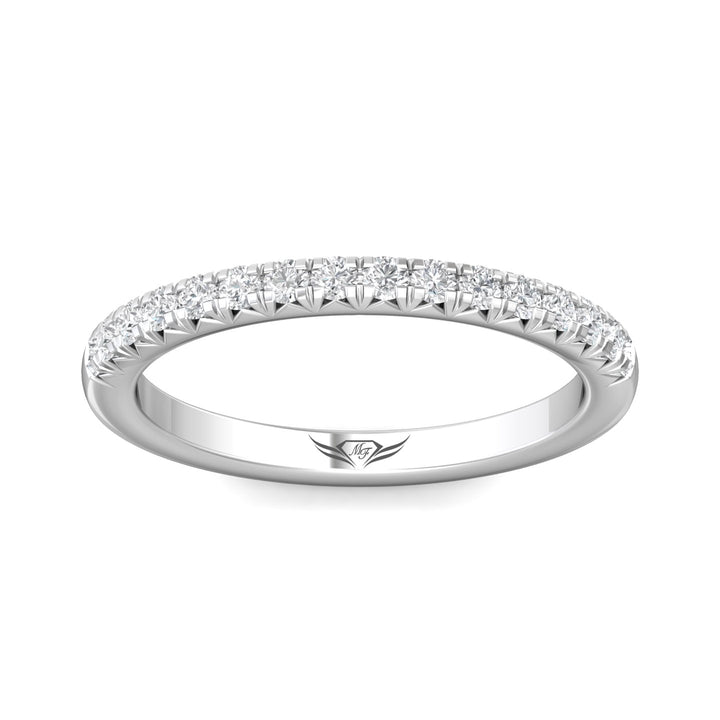 14K Gold White Micropave Wedding Band from the Micropave collection - DWBM8-.35_14KW