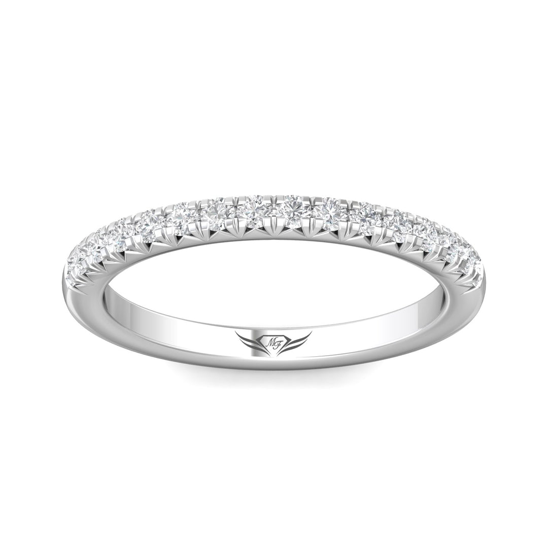 Platinum White Micropave Wedding Band from the Micropave collection - DWBM8-.35_PlatW