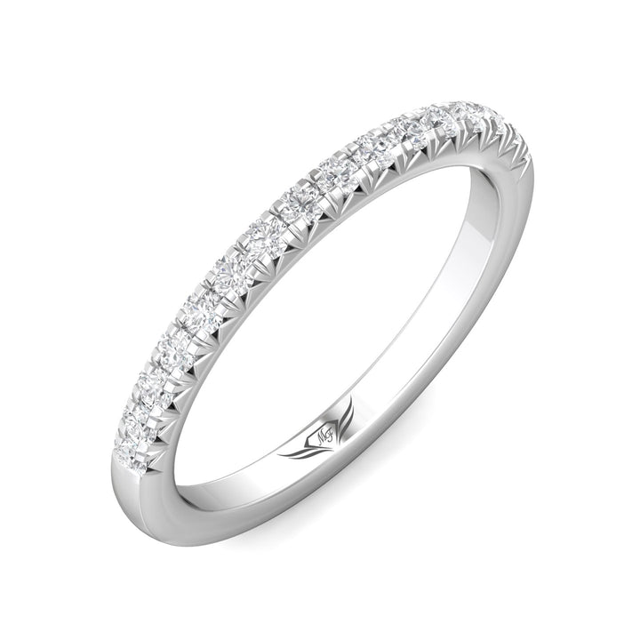 18K Gold White Micropave Wedding Band from the Micropave collection - DWBM8-.35_18KW