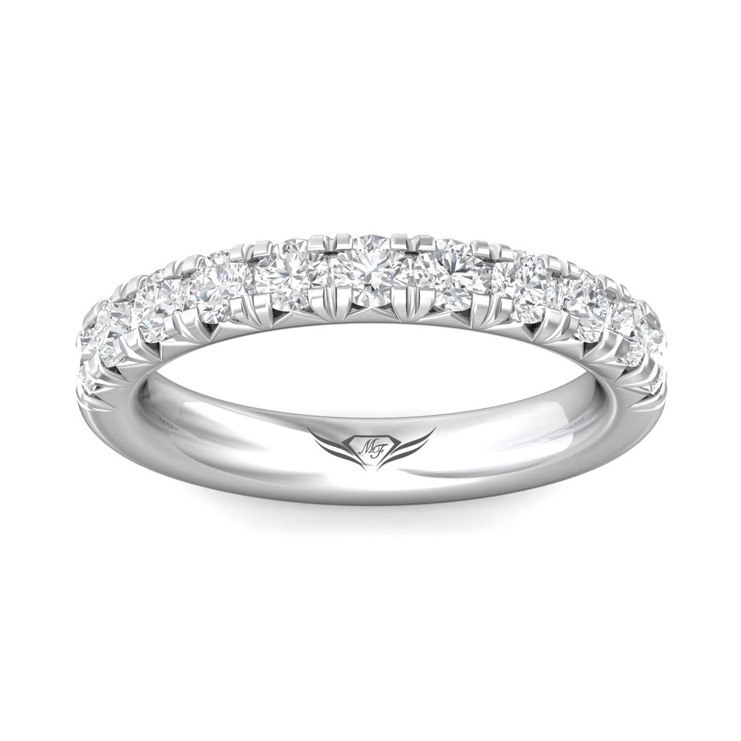 14K Gold White Micropave Wedding Band from the Micropave collection - DWBM8-1.00_14KW