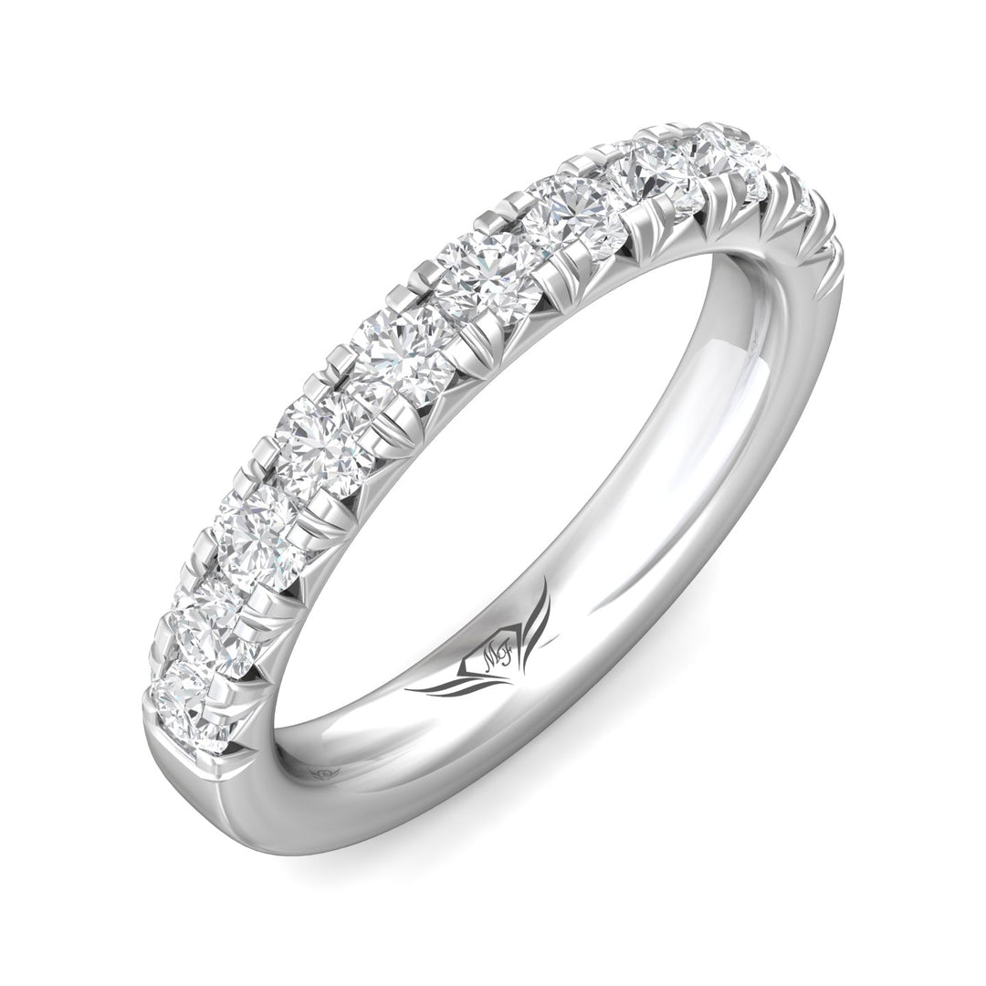 18K Gold White Micropave Wedding Band from the Micropave collection - DWBM8-1.00_18KW