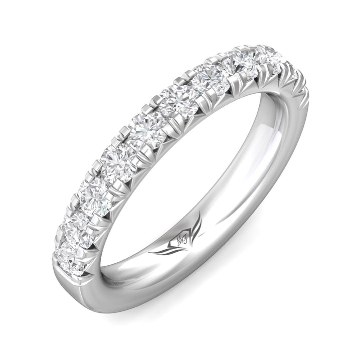 Platinum White Micropave Wedding Band from the Micropave collection - DWBM8-1.00_PlatW