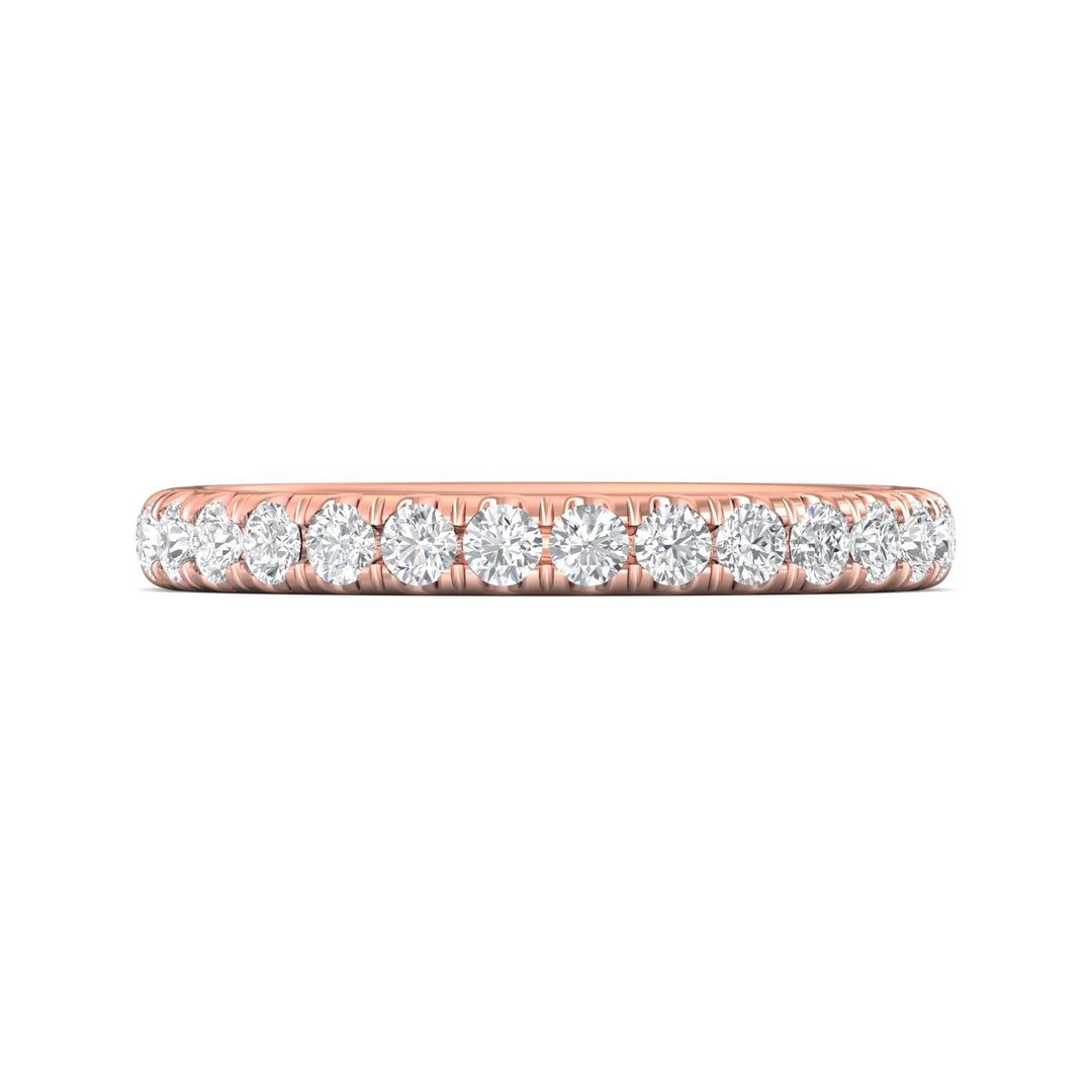 14K Gold Pink Micropave Wedding Band from the Micropave collection - DWBM82XS_14KP