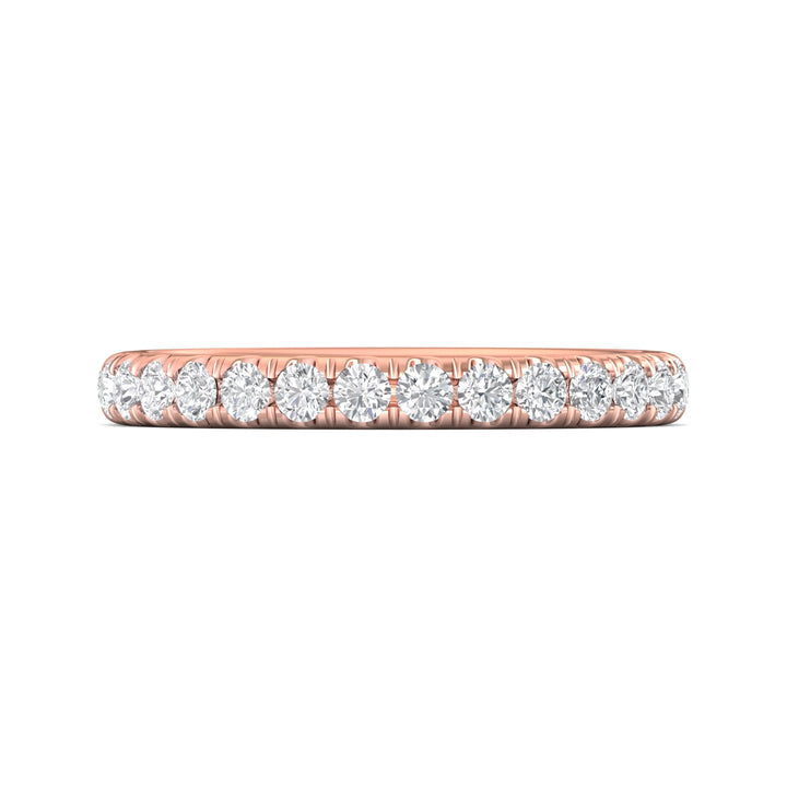14K Gold Pink Micropave Wedding Band from the Micropave collection - DWBM82XS_14KP