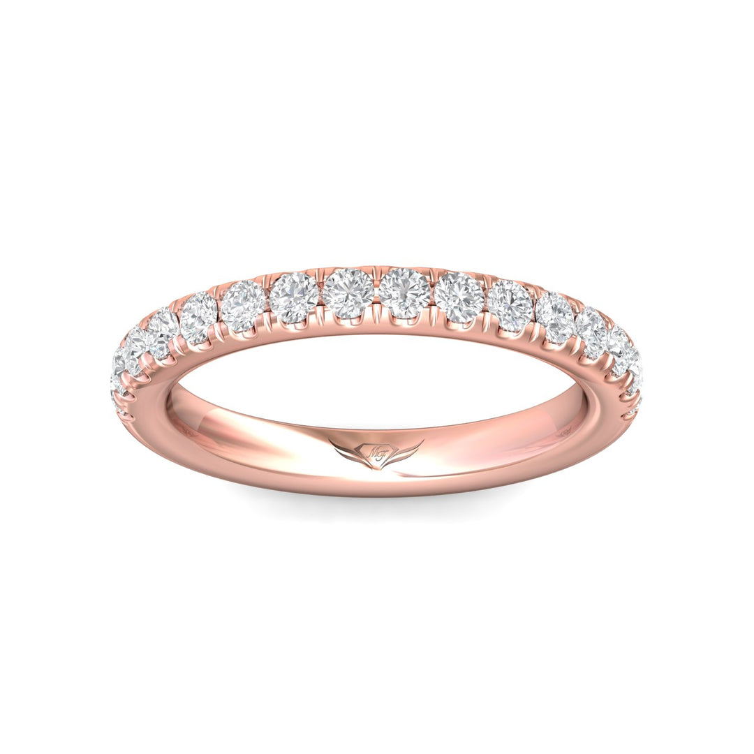 14K Gold Pink Micropave Wedding Band from the Micropave collection - DWBM82XS_14KP