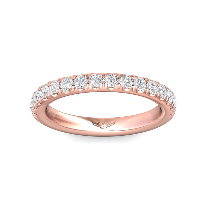 14K Gold Pink Micropave Wedding Band from the Micropave collection - DWBM82XS_14KP