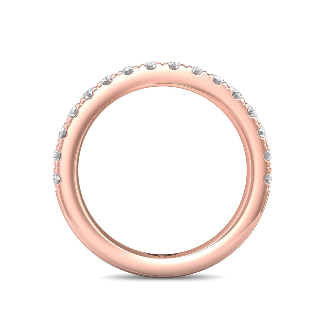 18K Gold Pink Micropave Wedding Band from the Micropave collection - DWBM82XS_18KP