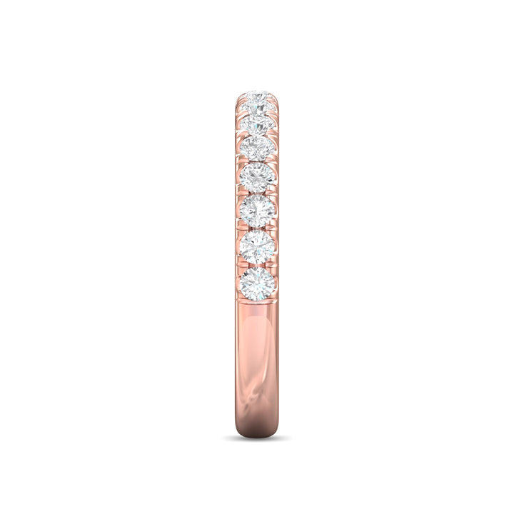 14K Gold Pink Micropave Wedding Band from the Micropave collection - DWBM82XS_14KP