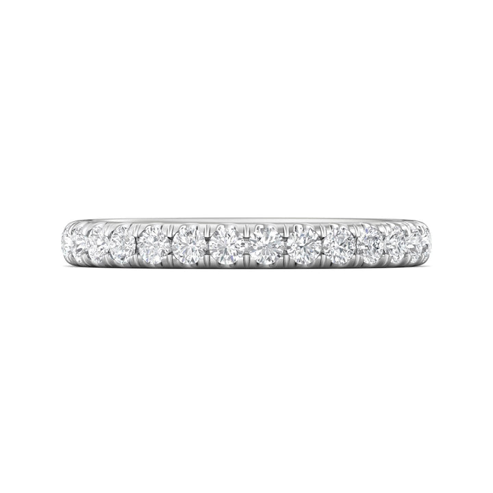 14K Gold White Micropave Wedding Band from the Micropave collection - DWBM82XS_14KW