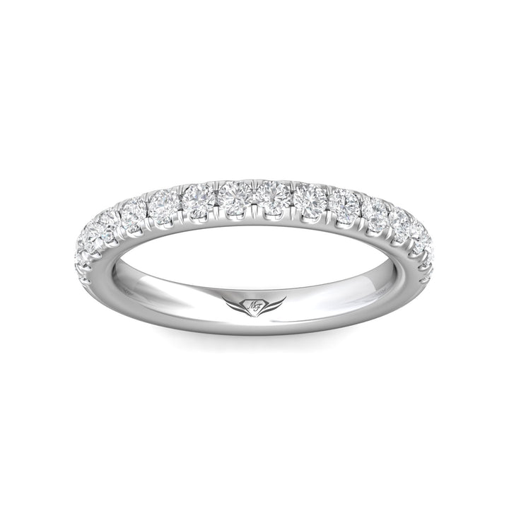 Platinum White Micropave Wedding Band from the Micropave collection - DWBM82XS_PlatW