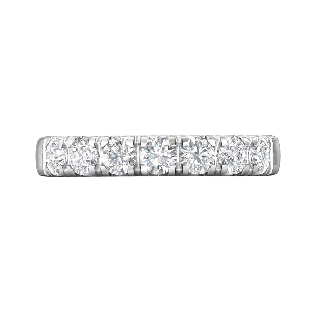 18K Gold White Micropave Wedding Band from the Micropave collection - DWBM8-7-1.00_18KW