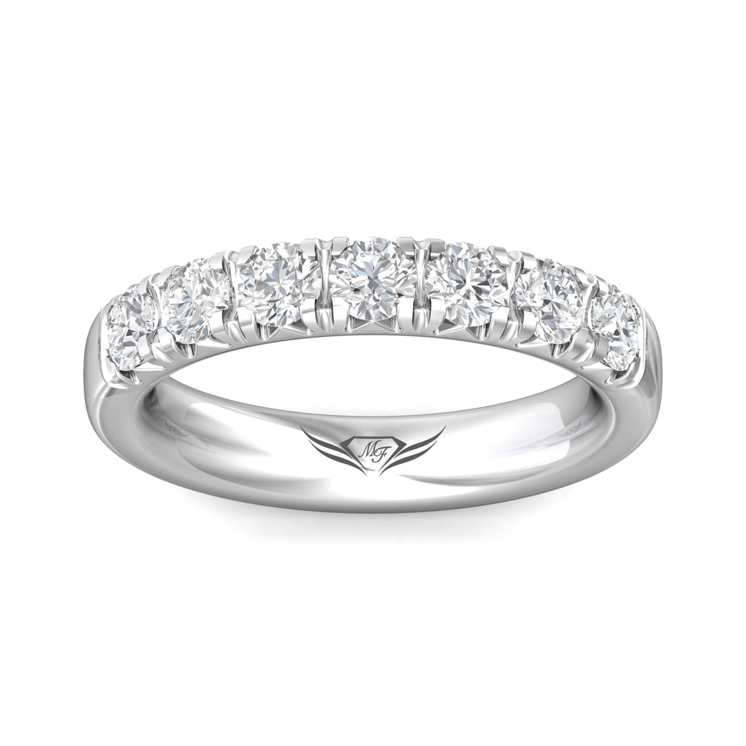 14K Gold White Micropave Wedding Band from the Micropave collection - DWBM8-7-1.00_14KW