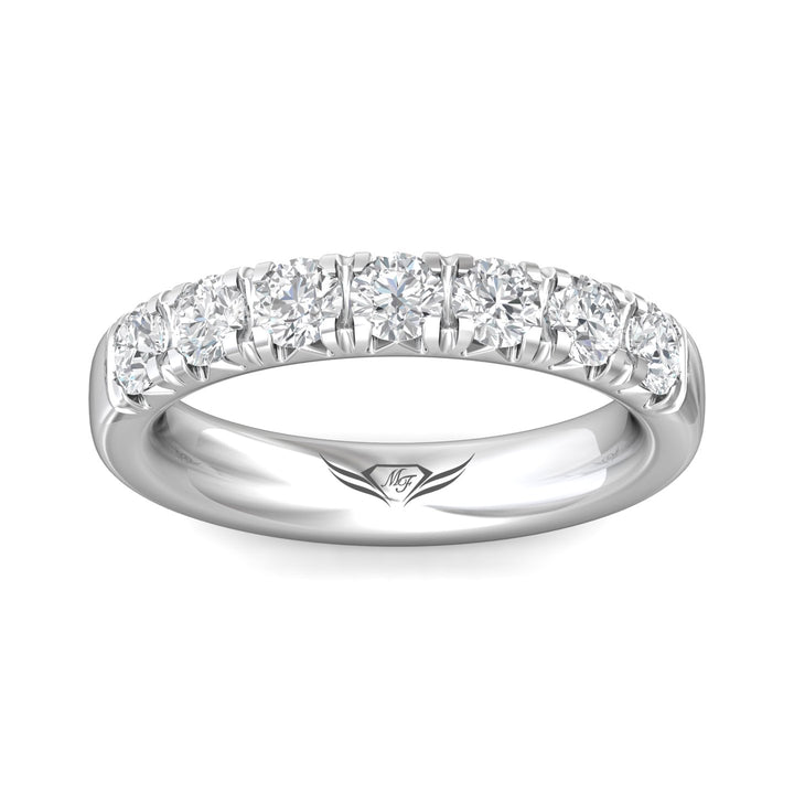 14K Gold White Micropave Wedding Band from the Micropave collection - DWBM8-7-1.00_14KW