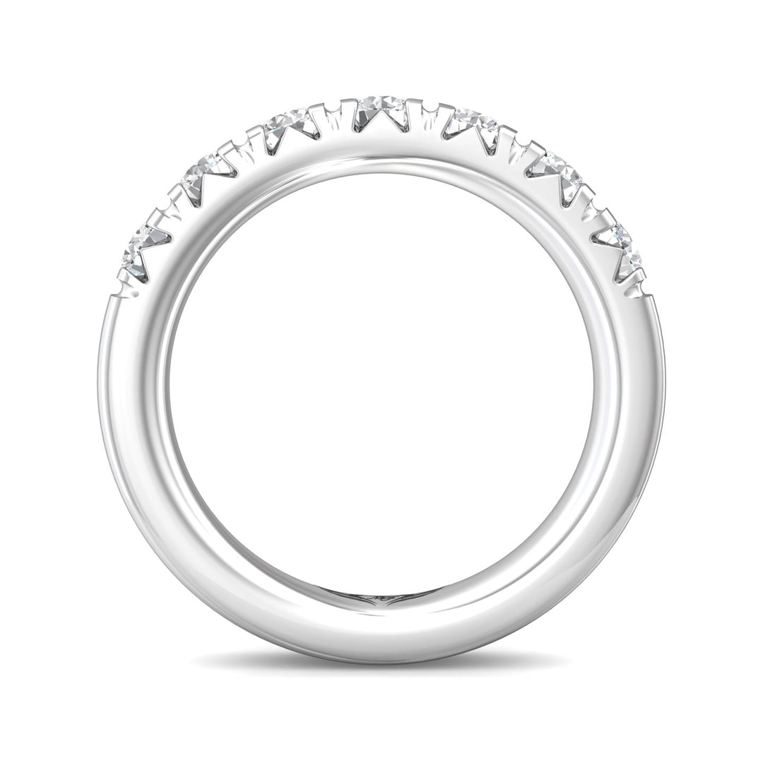 14K Gold White Micropave Wedding Band from the Micropave collection - DWBM8-7-1.00_14KW