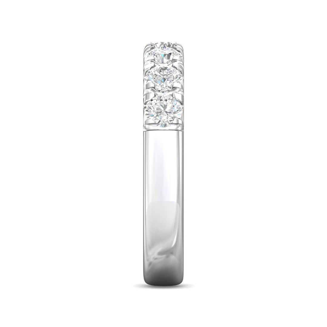14K Gold White Micropave Wedding Band from the Micropave collection - DWBM8-7-1.00_14KW