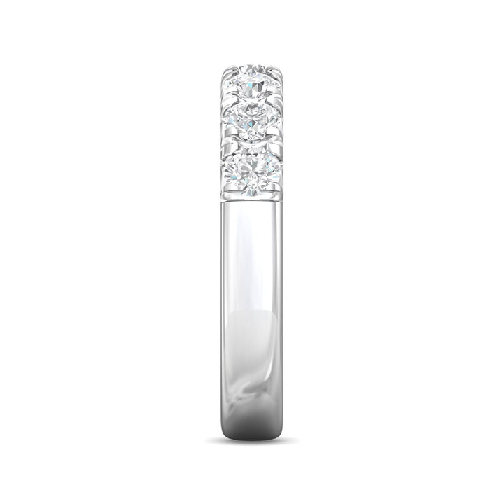 14K Gold White Micropave Wedding Band from the Micropave collection - DWBM8-7-1.00_14KW